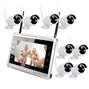 8 channel Wireless NVR IP CCTV Camera System Kit with Monitor