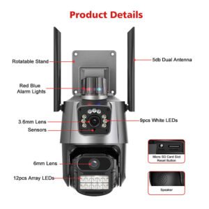 3MP+3MP Dual Lens Wifi Camera Outdoor Dual-Screen AI Auto Tracking