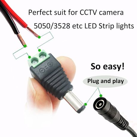 DW DC Plug 12V Power Connector For CCTV Camera Pack of 4 - Image 2